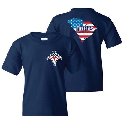 Columbia Fireflies Youth Navy Front/Back Outside Tee