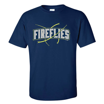 Columbia Fireflies Adult Navy Wordmark Tee