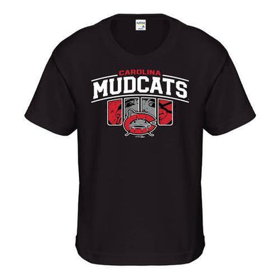 Carolina Mudcats Youth Black Slots Tee
