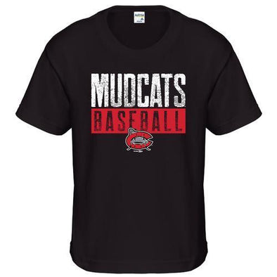 Carolina Mudcats Youth Black Steve Tee