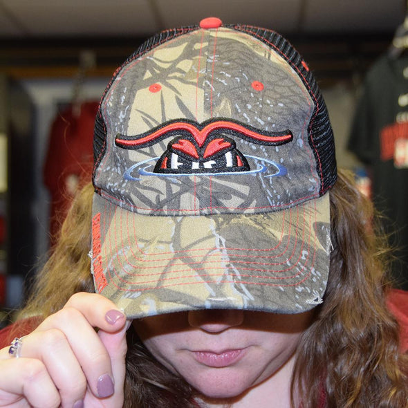 Hickory Crawdads Camo Flex-Fit Cap