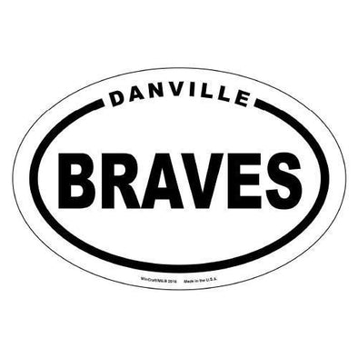 Danville Braves Vinyl Car Sticker - White