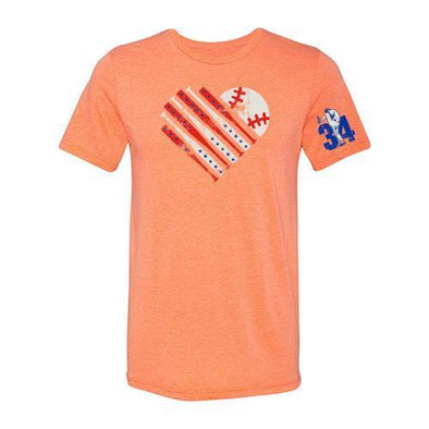 Round Rock Express Women's Nolan Ryan Foundation Orange Heart Tee