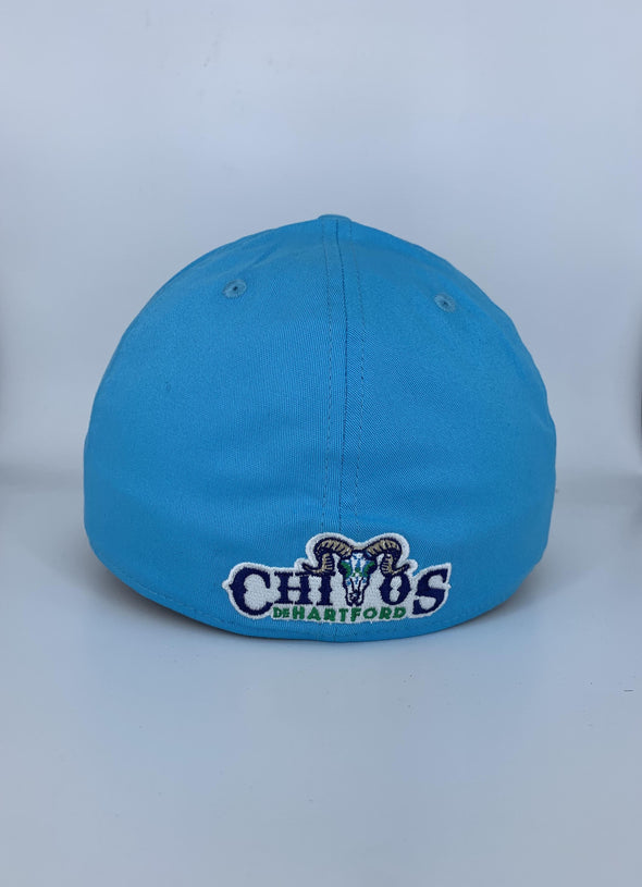 Hartford Yard Goats New Era Los Chivos Flex Fit in Teal