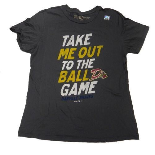 Danville Braves Ladies Retro Brand Charcoal T-Shirt