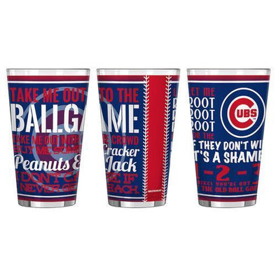 Chicago Cubs Ball Game Sublimated Pint