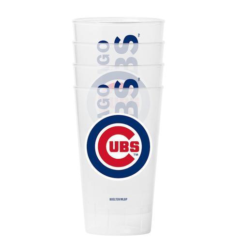 Chicago Cubs Clear Plastic Pint