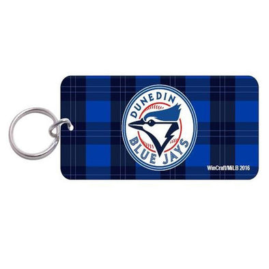 Dunedin Blue Jays DBJ Plaid Mirror Keychain