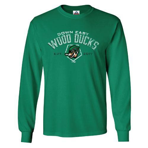 Kelly Green Wood Ducks Long Sleeve Tee