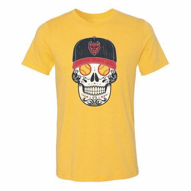 Copa Demonios Sugar Skull Tee, Yellow