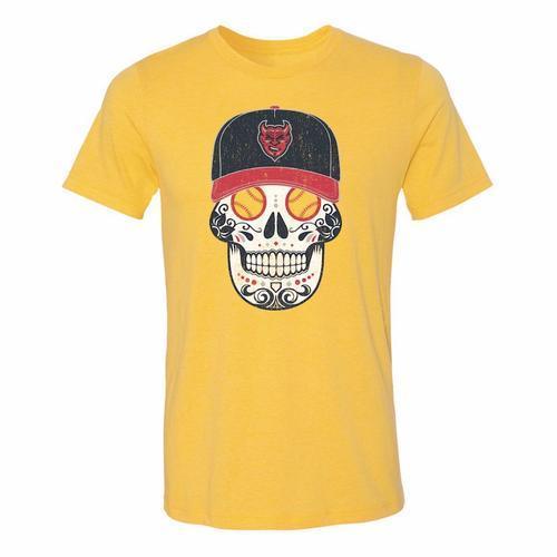 Copa Demonios Sugar Skull Tee, Yellow
