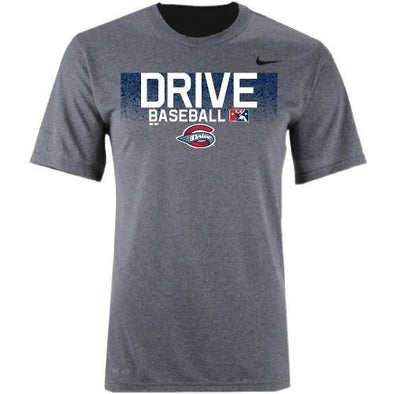 Greenville Drive Nike Men's Grey Drifit DRIVE Fade tee