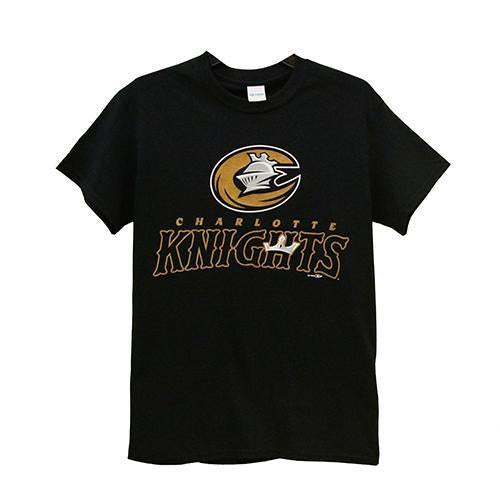 Charlotte Knights Black Primary Logo Tee