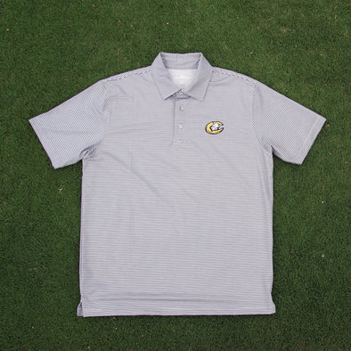 Gray Striped Metallic Polo