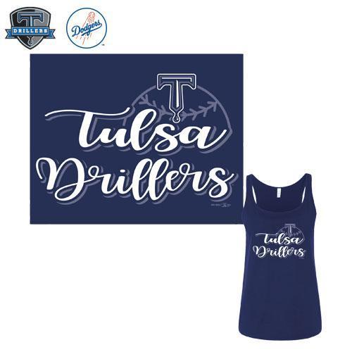 Tulsa Drillers Ladies Relaxed Tank Navy