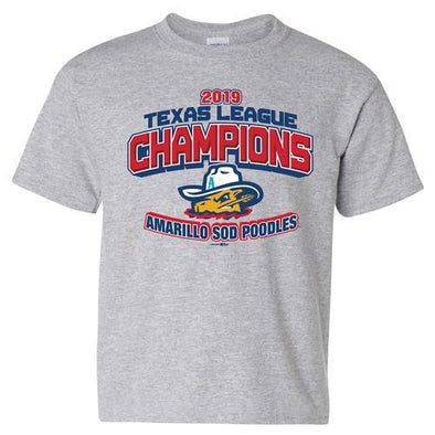 Amarillo Sod Poodles Grey Texas League Champions Tee- Youth