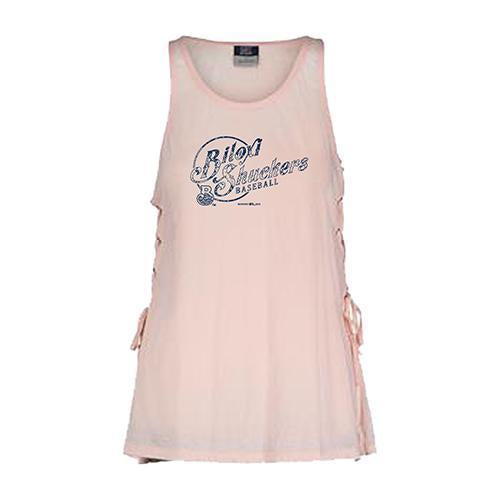 Biloxi Shuckers Tank-Wmn Elisa Side Lace Cameo Pink