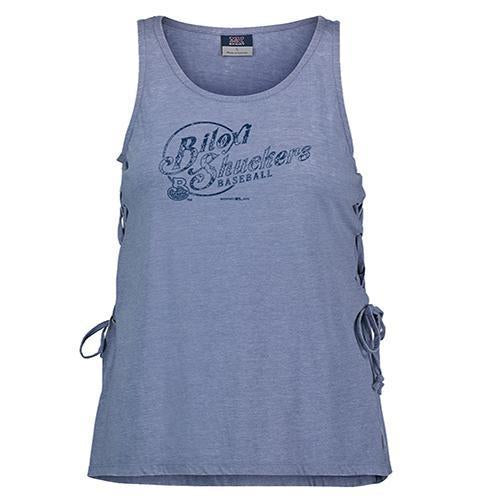 Biloxi Shuckers Tank-Wmn Elisa Side Lace Stonewash