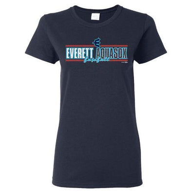 Everett AquaSox Ladies Navy Stitch Tee