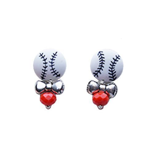 EARRINGS BBALL BLK/ORG, SACRAMENTO RIVER CATS