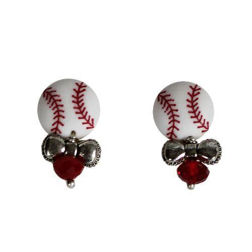 EARRINGS BBALL RED/RED, SACRAMENTO RIVER CATS