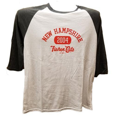 New Hampshire Fisher Cats Raglan 3/4 Sleeve Baseball Tee