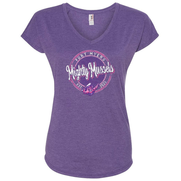 Women's Dish Tri-Blend V-Neck Tee, Heather Purple