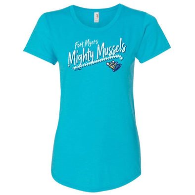 Women's Expert Tri-Blend Scoopneck T-Shirt, Caribbean Blue