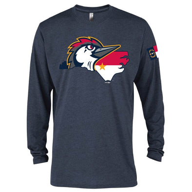 Fayetteville Woodpeckers NC Flag Long Sleeve Navy