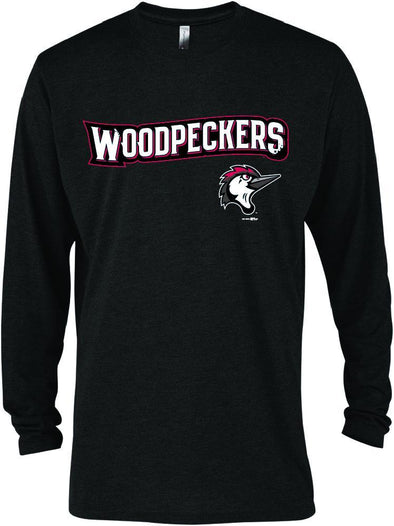 Fayetteville Woodpeckers Combo Logo Long Sleeve Black