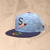 Spokane Indians Fitted Heather Blue w/Navy