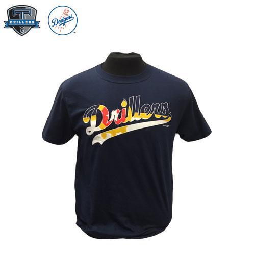 Drillers Script Tulsa Flag Tee Navy Men's