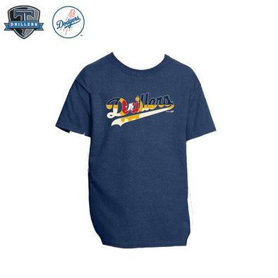 Drillers Script Tulsa Flag Tee Navy Youth