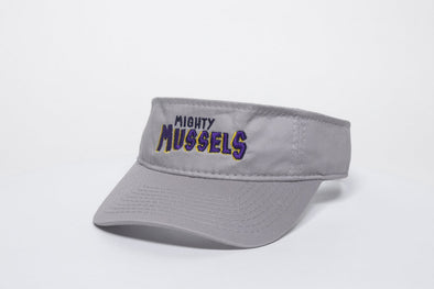 Mighty Mussels Visor Hat, Gray