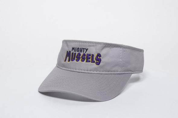 Mighty Mussels Visor Hat, Gray