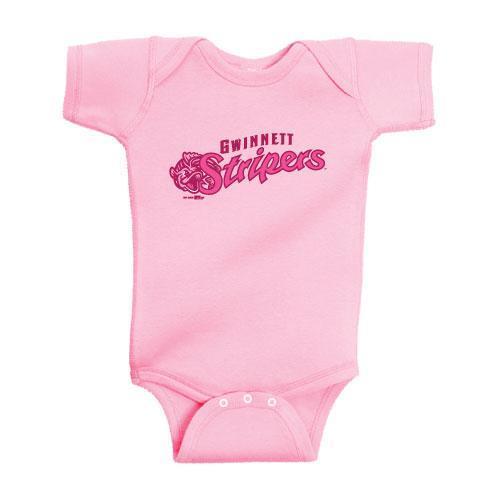 INFANT BIMM RIDDER STRIPERS PRIMARY LOGO PINK CREEPER ONESIE