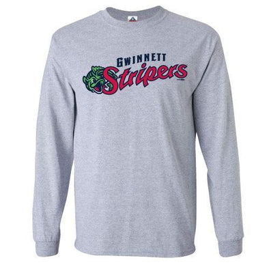 Gwinnett Stripers Bimm Ridder Primary Logo Long Sleeve Heather Tee