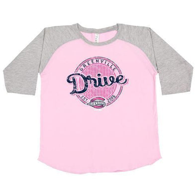 Greenville Drive Bimm Ridder Youth Pink 3/4s Tee