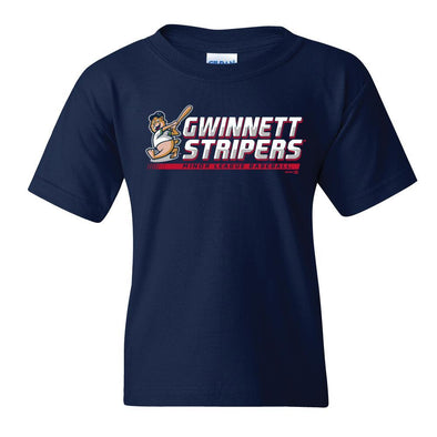 Gwinnett Stripers Bimm Ridder Youth Mascot Chopper Tee- Navy