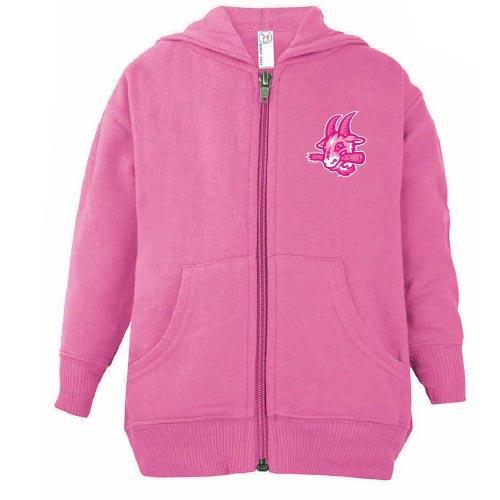 Hartford Yard Goats Soft As a Grape Toddler Full Zip Hoodie in Pink