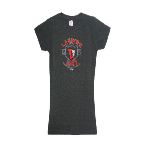 Lansing Lugnuts Girls Beach Vintage T-shirt - Vintage Smoke
