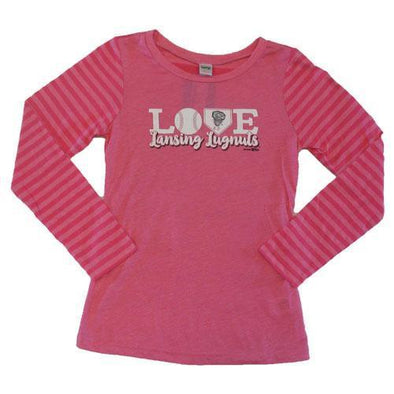 Lansing Lugnuts Girls Striped Long-sleeve T-shirt