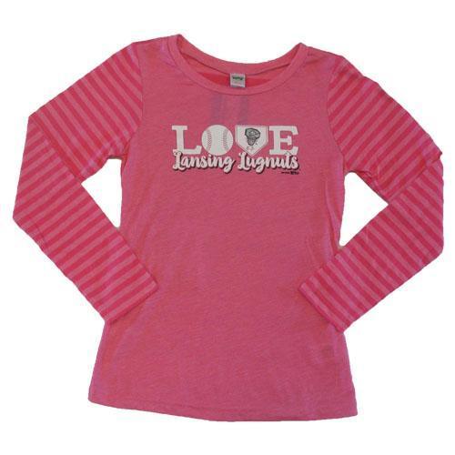 Lansing Lugnuts Girls Striped Long-sleeve T-shirt