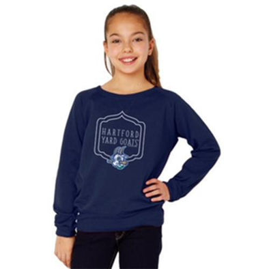 Hartford Yard Goats Girl's Slouchy Pullover in Navy