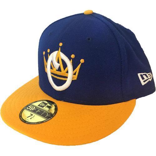 Omaha Royals New Era 59Fifty Gold Bill Crown Cap