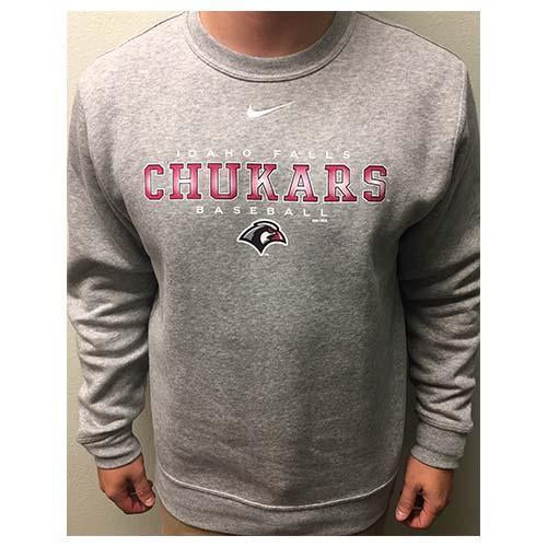 Idaho Falls Chukars Nike Grey Crewneck Sweatshirt