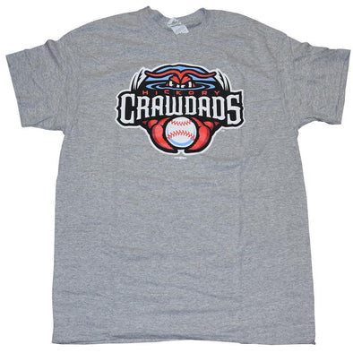 Hickory Crawdads Grey Primary Tee