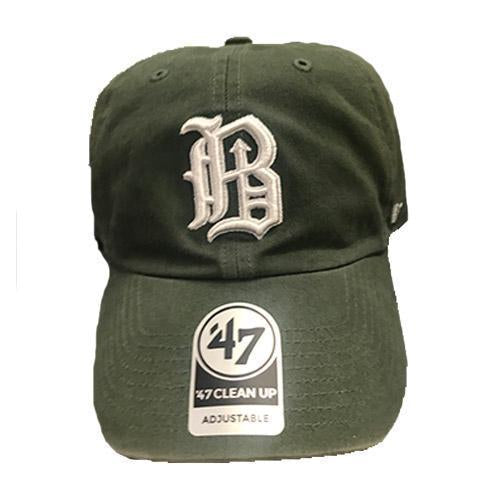 Birmingham Barons 47 Brand Hat - Green with White "B" Clean Up