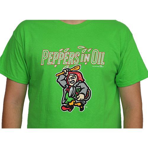 Mahoning Valley Scrappers Peppers in Oil Green T-Shirt