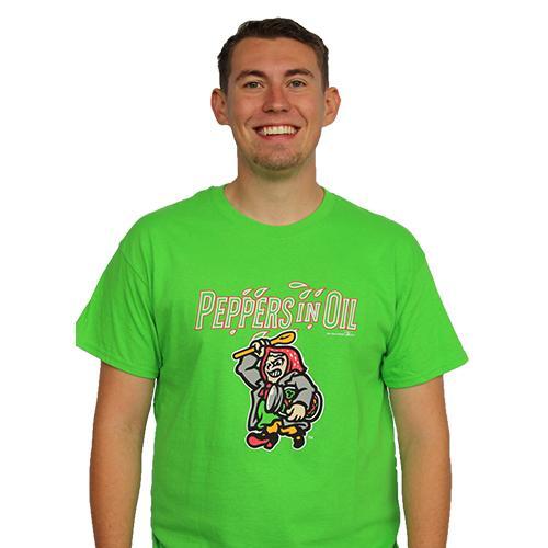 Mahoning Valley Scrappers Peppers in Oil Green T-Shirt